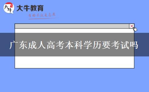 廣東成人高考本科學(xué)歷要考試嗎