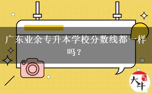 廣東業(yè)余專升本學(xué)校分?jǐn)?shù)線都一樣嗎？