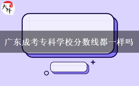 廣東成考?？茖W(xué)校分?jǐn)?shù)線都一樣嗎