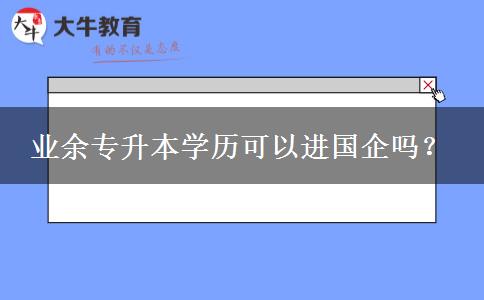 業(yè)余專升本學(xué)歷可以進(jìn)國(guó)企嗎？