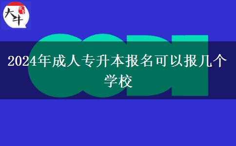 2024年成人專升本報(bào)名可以報(bào)幾個學(xué)校