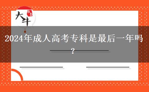 2024年成人高考?？剖亲詈笠荒陠?？