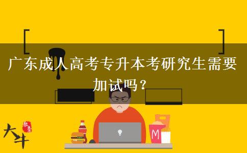 廣東成人高考專升本考研究生需要加試嗎？