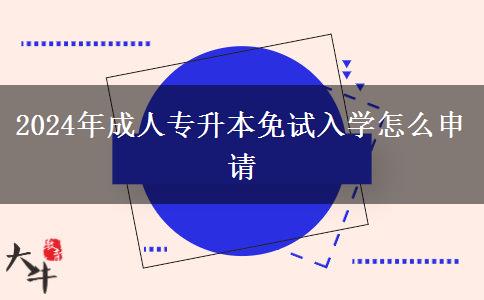 2024年成人專升本免試入學(xué)怎么申請(qǐng)