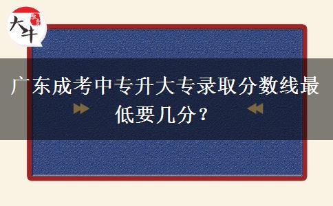 廣東成考中專升大專錄取分?jǐn)?shù)線最低要幾分？