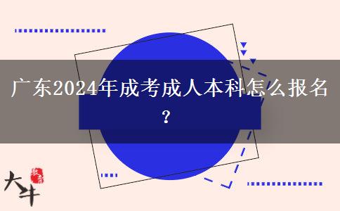 廣東2024年成考成人本科怎么報名？