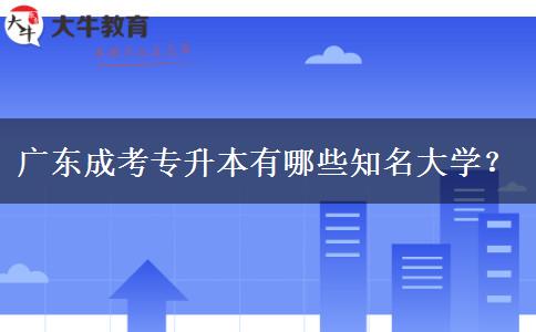 廣東成考專升本有哪些知名大學？