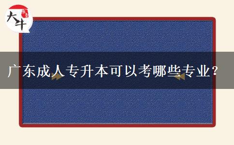 廣東成人專升本可以考哪些專業(yè)？