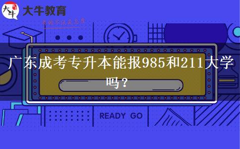 廣東成考專升本能報985和211大學(xué)嗎？