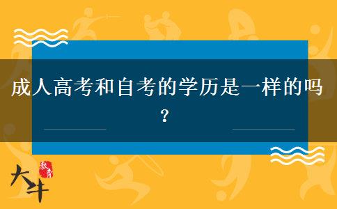 成人高考和自考的學(xué)歷是一樣的嗎？