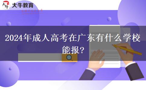 2024年成人高考在廣東有什么學(xué)校能報?