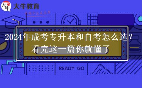 2024年成考專升本和自考怎么選？看完這一篇你就懂了