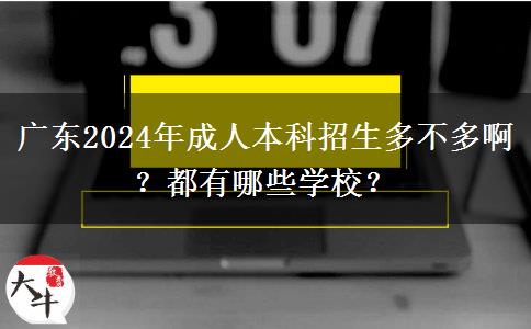 廣東2024年成人本科招生多不多啊？都有哪些學(xué)校？