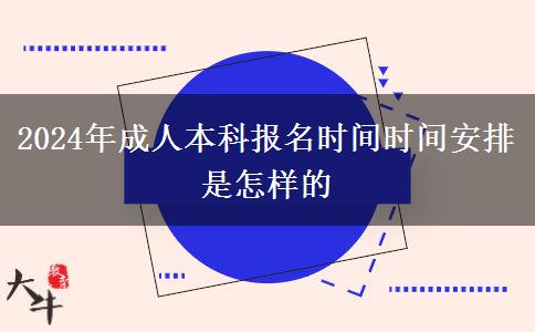 2024年成人本科報名時間時間安排是怎樣的