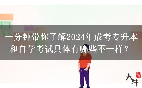 一分鐘帶你了解2024年成考專升本和自學(xué)考試具體有哪些不一樣？