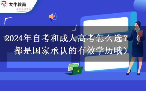 2024年自考和成人高考怎么選？（都是國(guó)家承認(rèn)的有效學(xué)歷哦）