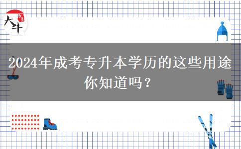 2024年還在說學(xué)歷無用？成考專升本學(xué)歷的這些用途你知道嗎？