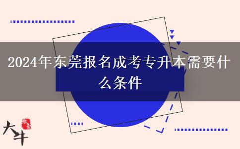 2024年?yáng)|莞報(bào)名成考專升本需要什么條件