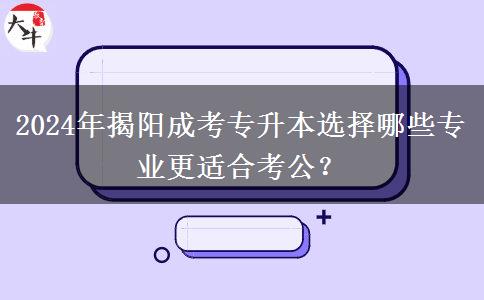 2024年揭陽成考專升本選擇哪些專業(yè)更適合考公？