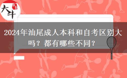 2024年汕尾成人本科和自考區(qū)別大嗎？都有哪些不同？