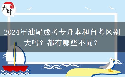 2024年汕尾成考專升本和自考區(qū)別大嗎？都有哪些不同？