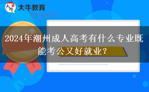 2024年潮州成人高考有什么專業(yè)既能考公又好就業(yè)？