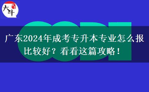 廣東2024年成考專升本專業(yè)怎么報(bào)比較好？看看這篇攻略！