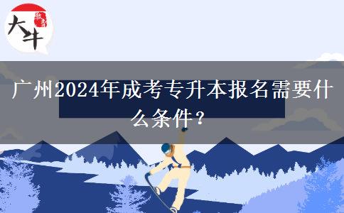 廣州2024年成考專升本報名需要什么條件？