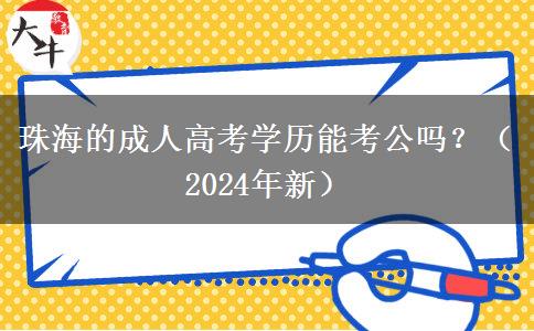 珠海的成人高考學(xué)歷能考公嗎？（2024年新）