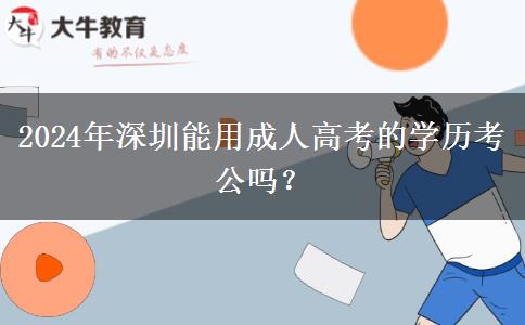 2024年深圳能用成人高考的學(xué)歷考公嗎？