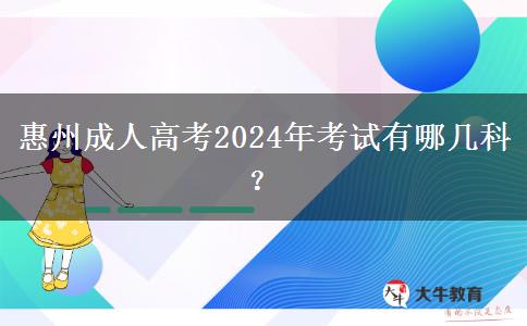 惠州成人高考2024年考試有哪幾科？