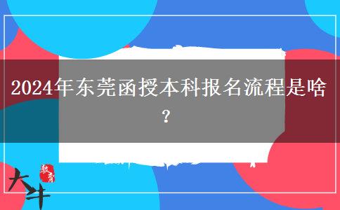 2024年東莞函授本科報名流程是啥？