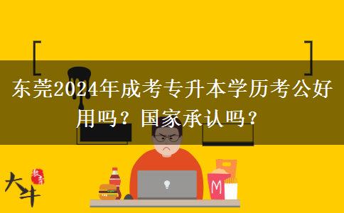 東莞2024年成考專(zhuān)升本學(xué)歷考公好用嗎？國(guó)家承認(rèn)嗎？