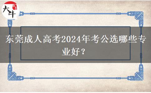 東莞成人高考2024年考公選哪些專業(yè)好？