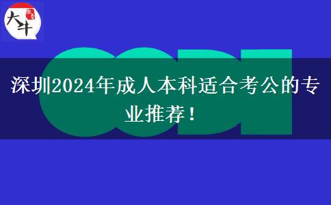 深圳2024年成人本科適合考公的專業(yè)推薦！