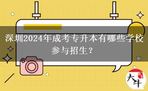 深圳2024年成考專升本有哪些學(xué)校參與招生？