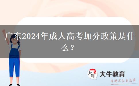 廣東2024年成人高考加分政策是什么？