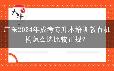 廣東2024年成考專(zhuān)升本培訓(xùn)教育機(jī)構(gòu)怎么選比較正規(guī)？