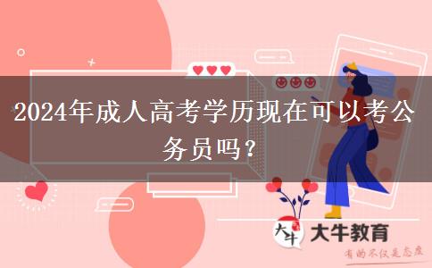 2024年成人高考學(xué)歷現(xiàn)在可以考公務(wù)員嗎？