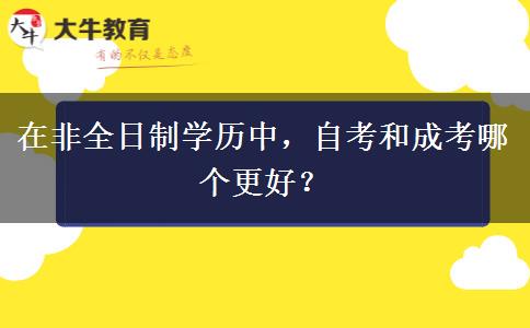 在非全日制學(xué)歷中，自考和成考哪個(gè)更好？