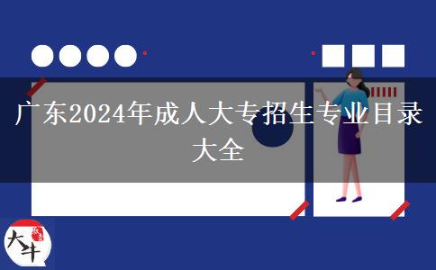 廣東2024年成人大專招生專業(yè)目錄大全