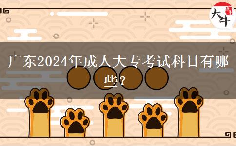 廣東2024年成人大專考試科目有哪些？