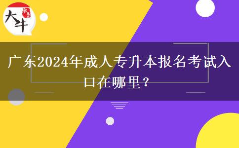 廣東2024年成人專升本報(bào)名考試入口在哪里？