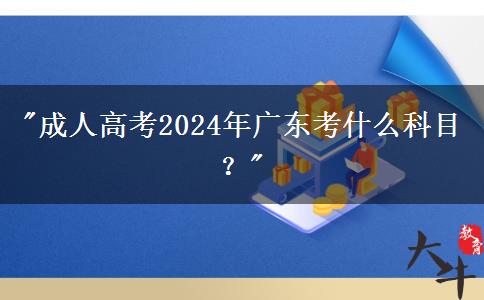 成人高考2024年廣東考什么科目？