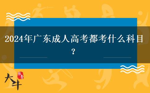 2024年廣東成人高考都考什么科目？