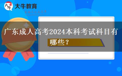 廣東成人高考2024本科考試科目有哪些？