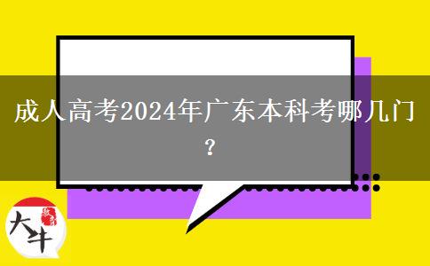 成人高考2024年廣東本科考哪幾門？