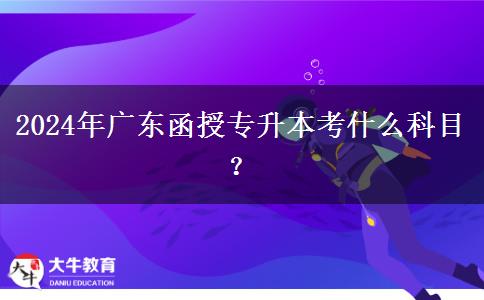 2024年廣東函授專升本考什么科目？