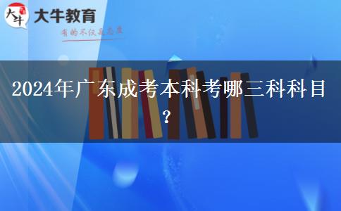 2024年廣東成考本科考哪三科科目？