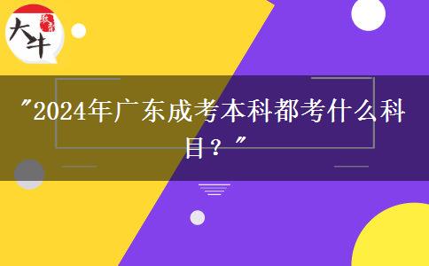 2024年廣東成考本科都考什么科目？